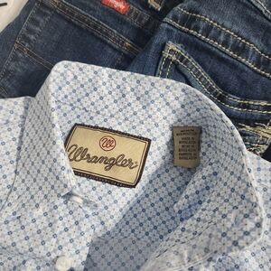 Lot of 3- Wrangler Shirt & Jeans Youth Medium/ 9&10 Slim